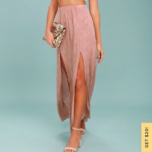 Lulus guide me home blush pink maxi skirt